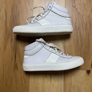 Jimmy Choo Belgravia White Size Euro 41.5 Luxury Shoe Sneaker Used Men’S 8.5 Us - Picture 1 of 7