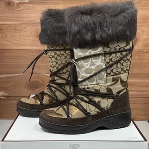 Coach Laurilyn Patchwork Winter Schnee Stiefel KMT Khaki Multi Damengröße 6,5 - Bild 1 von 15