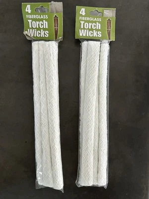 8” Inch Replacement Fiberglass Torch Torches Wicks Wick 4pk - SET OF 2!  NEW!! - Image 1 of 2