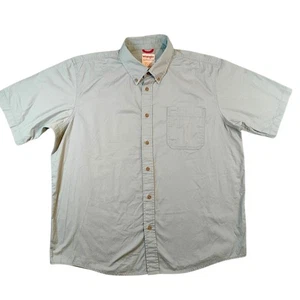 Wrangler Authentics Shirt Mens XL Light Green Short Sleeve Button Front Cotton - Picture 1 of 8