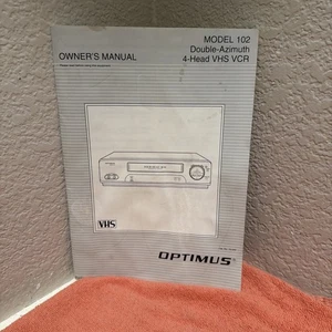 Optimus Manual del Propietario Modelo 102 Cuatro Cabezales VHS VCR - Imagen 1 de 2