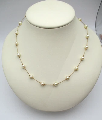 Collar estación perlas oro amarillo 14K 16,5" [N147] Foto 1 de 4