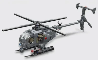 JIE STAR #61043 - MH-6 Little Bird Helicopter - Building Block Set - Image 1 of 4