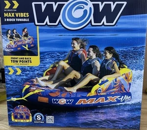 WOW Sports Max Vibes 1-3 Rider Inflatable Towable Tube Boat Raft Float - Picture 1 of 1