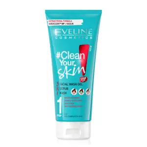 Eveline Clean Your Skin Facial Wash Gel Scrub Mask 3in1 Combination Skin 200ml - Picture 1 of 3