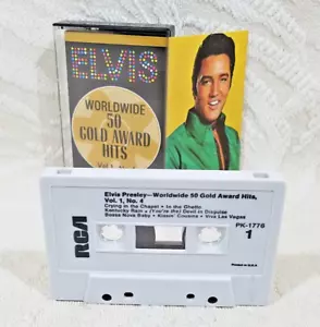 VTG ELVIS WORLDWIDE 50 GOLD AWARD HITS VOL. 1, NO. 4 CASSETTE TAPE RCA PK-1776 - Imagen 1 de 9