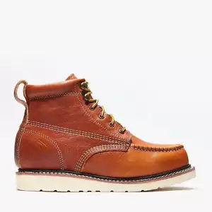 Men's Work Boots Golden Brown 6" Moc Toe Leather BONANZA 640 Size 5-13 (D, M) - Picture 1 of 7