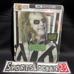 Beetlejuice Beetlejuice Steelbook 4K Ultra HD, Blu-Ray + Digital Copy - IN HAND - Picture 1 of 3