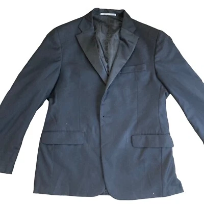 Chaqueta Blazer Hickey Freeman Para Hombre 42 Reg Un Botón Lana Negra Falta Botón Foto 1 de 4