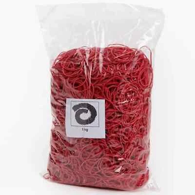 WIHEDÜ Gummiringe Naturkautschuk, rot, 1 KG - diverse Größen von 15 bis 120 mm