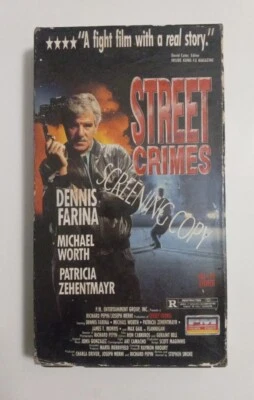 Street Crimes RARE PM Home Video Screening Copy Promo 1992 VHS cops martial arts - Image 1 of 4
