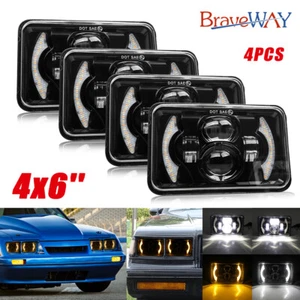Faro proyector LED 4x6" haz sellado alto/bajo para Ford Mustang 1979-1986 4 piezas - Imagen 1 de 15