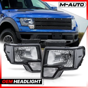 Transparent Replacement Headlight Lamp for 2009-2014 Ford F150 Pickup TruckBlack - Picture 1 of 7