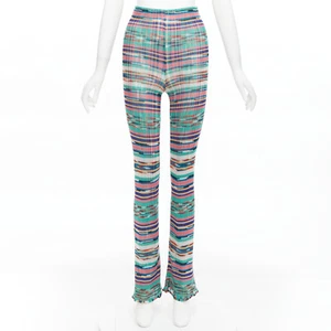 MISSONI Signature colorful psychedelic stripe high waisted  flared pants IT38 XS - Picture 1 of 9