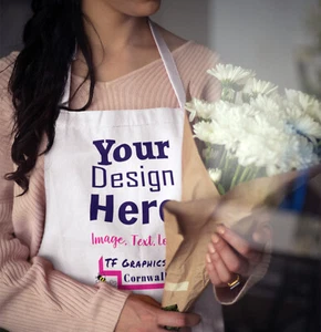 Personalised Apron White Custom- Baking Cooking Chef Business Gift Corporate - Picture 1 of 6