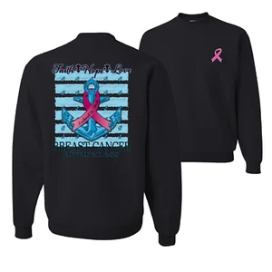 Faith Hope Love Anchor Front and Back Unisex Crewneck Graphic Sweatshirt - Picture 1 of 8