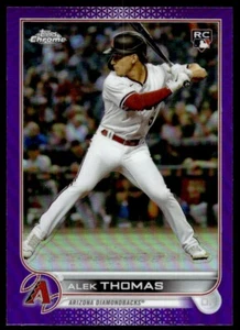 2022 Topps Chrome Update PURPLE REFRACTOR Alek Thomas Rookie Arizona - Picture 1 of 2