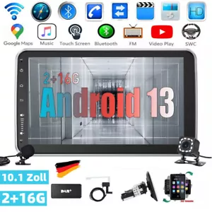 10.1 Zoll Android 13 Autoradio DAB+ 1 DIN GPS Navi Drehbar Bildschirm + Kamera - Bild 1 von 15