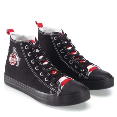1. FC Köln Leinenschuhe schwarz mit Ringel  Gr. 39 - 46 - Bild 1 von 4