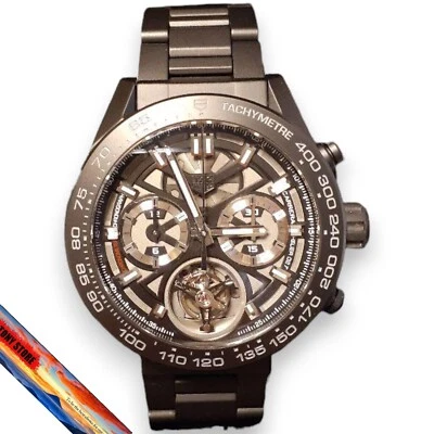 Reloj para hombre Tag Heuer Carrera Tourbillon cronógrafo todo negro 02TCAR5A90 como nuevo Foto 1 de 4