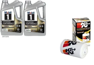 Mobil1 E/P 5w30 Full Synthetic Engine Oil - 10 Quarts w/K&N HP-2005 Oil Filter - Picture 1 of 1