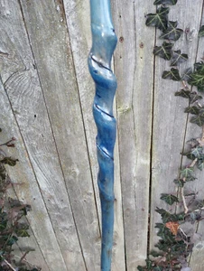 35" Hand Carved Twisted Elder Walking Stick Cane w/ Brass Skull Top Handle #39 - Picture 1 of 13