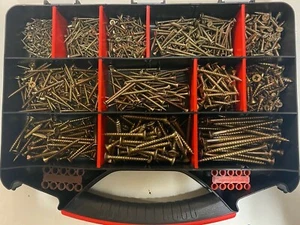 1000+, 3mm - 6mm, Zinc & Yellow, CSK, Pozi, Woodscrew Box Assortment. - Picture 1 of 6