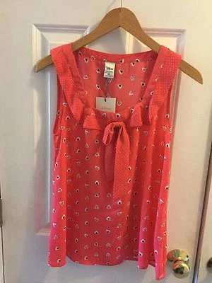 Tanque Disney's Minnie Rocks the Dots Lauren Conrad com estampa XS. Coral novo com etiquetas - Imagem 1 de 4