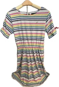 Nautica Girls’ Striped Bell Sleeve Jersey Dress Size Large (12/14) - Picture 1 of 6
