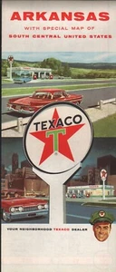 1961 Texaco Road Map: Arkansas with special map of South Central US NOS - Bild 1 von 1
