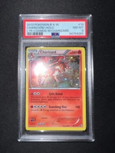 PSA 8 NM 2013 Pokemon B&W Legendary Treasures Cosmos *HOLO BLEED* Charizard #19  - Picture 1 of 5