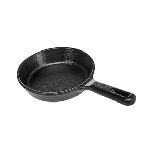 Sartén de hierro fundido presazonada de 3,5 pulgadas con reposapiés mini olla de huevos cenicero negro - Imagen 1 de 3