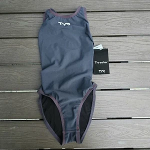 TYR - Thresher Aerofit Youth Competition Swim - Grey/red sz: 22 New Small Spot - Picture 1 of 6