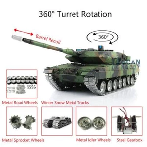 Henglong 1/16 Leopard2A6 TK7.0 RC Tank 3889 IR BB RTR Barrel Recoil Metal Tracks - Picture 1 of 2