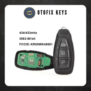 FORD Smart Key For Focus, C-Max, Mondeo, Kuga, Fiesta, B-Max 433Mhz 4D63 Chip - Picture 1 of 4