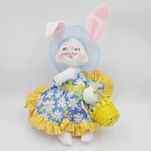 Annalee 8" 75th Anniversary Girl Easter Bunny With Basket 2010 Collectible  - Picture 1 of 11