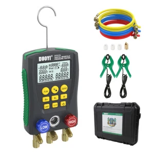 Digital HVAC Manifold Gauge Set Refrigeration AC Gauges for R134a R410a R12 R123 - Picture 1 of 22