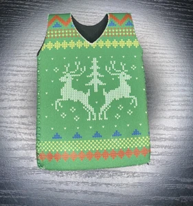 Christmas Ugly Sweater Reindeer Long Neck Koozie Beer Drink Holder Party Gift - Picture 1 of 6