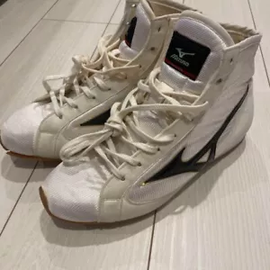 MIZUNO Boxing Shoes White Black US8.5 Japan USED 202503M - Picture 1 of 13