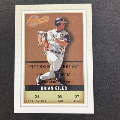 Tarjeta Fleer Authentix 2002 Brian Giles #59 MLB Pittsburgh Pirates Foto 1 de 2