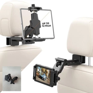 KDD Car Headrest 4.7-12.9" Tablet Phone Holder Mount 360°Adjustable Back Seat UK - Picture 1 of 21