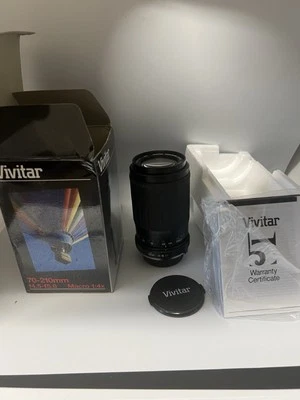 Vivitar 70-210mm f4.5-f5.6 1:4x focus lens for Contax/Yashica Mount w/Box Manual - Image 1 of 4