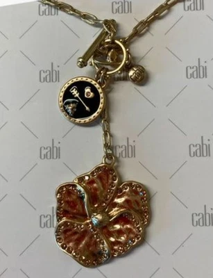 CAbi Encantador Collar Vintage Oro Flor y Negro Dije Foto 1 de 2