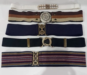 Lote de 5 cinturones elásticos retro anchos vintage de metal glamuroso años 80 90 para mujer Y2K - Imagen 1 de 4