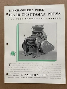 Vintage C&P Chandler Price Co 12 x 18 Craftsman Press Impression Brochure #4 - Foto 1 di 2