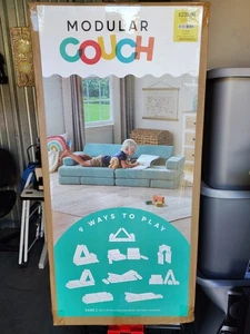 Modular Kids Play Couch Sectional Toddler Sofa with Armrests, 14 Pieces, Gray - Picture 1 of 3