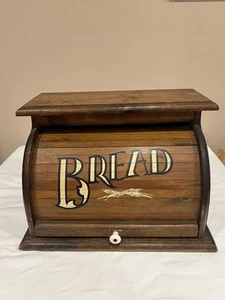 Brotkasten Vintage Brötchenaufsatz Aufbewahrungsbox rustikal Landhaus dunkles Holz - Bild 1 von 10