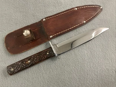 LL BEAN Inc. de colección 1950-60 Freeport Me. CUCHILLO DE CAZA HOJA FIJA Y ESTUCHE DE CUERO Foto 1 de 4