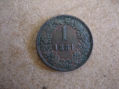 Moedas de cobre raras e finas da Áustria KREUZER 1881. - Imagem 1 de 2