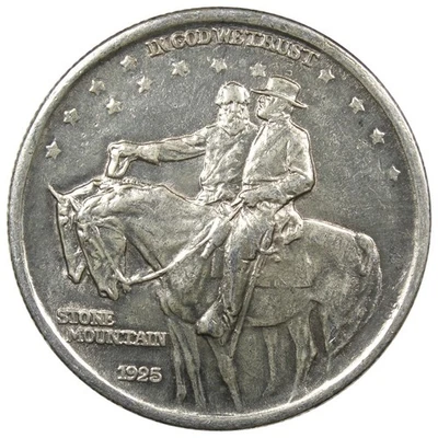 1925 Stone Mountain Commemorative Half Dollar AU+ ALMOST UNC Cleaned A2776 - Image 1 of 2